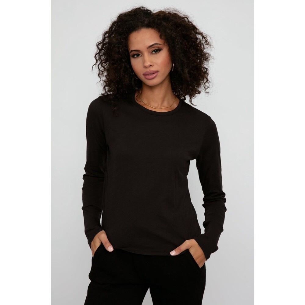 ATM Anthony Thomas Melillo Black Cotton Long Sleeve T Shirt Size XS Women’s